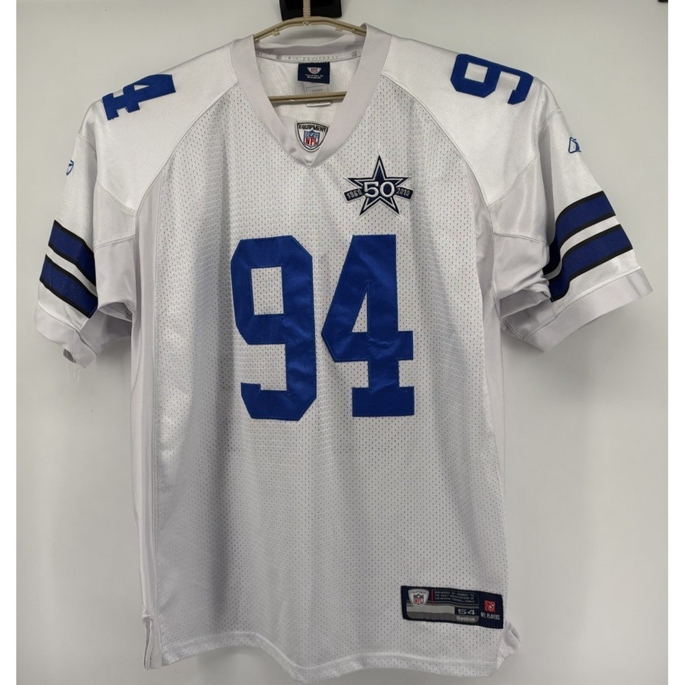 Demarcus Ware #94 Dallas Cowboys 50th Anniversary Reebok Jersey White Size 54